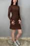 Women's Mock Neck Lined Lace Dress - 2