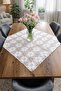 Ella Lace Table and Fiskos Coverlet White Glitter White Chenille 95X95 cm