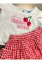 Girl's Plaid Patterned Layered Skirt Set with Crop T-Shirt Summer Combination - 4