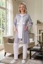 New Season Gray Ecru Summer Polka Dot Buttoned Short Sleeve Stylish Lace Maternity Dressing Gown Pajama Set - 4