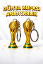 World Cup Keychain - Gold Color Plastic