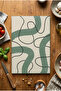 Glass Cutting Board with Non-Slip Base, Modern Black Stripes and Green Stripes - 5