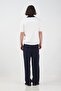 White Tricot Shirt with Contrast Collar - 4