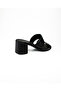1562 Black Leather Heeled Daily Women's Slippers - 4