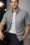 Men's Gray Short Sleeve Shirt Wide Cut Summer Style with Pockets Cotton - 2