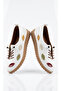 Genuine Leather Inner Lining Leaf Detailed Extra Soft Casual Women's Shoes Flexible Lace-Up Comfort - 4