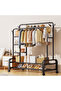 حامل ملابس معدني بعجلات، أبيض اللون - 7