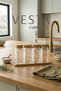 120 ml Glass Spice Jar Set with Bamboo Stand - Set of 4 Stylish Salt and Spice Jars - Square - 5
