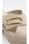 Buckled Cross Stripes in Front, Open Front, Summer Women's High Wedge Sole Shoes Slipper Sandals - 6