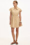 Shirt Collar Elastic Waist Pocketed Regular Mini Dress - 2