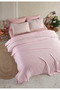 100% Cotton Olivia Ribbed Pink Single Pique Set 160 X 230 cm - 2