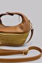 Capsule Soft Wicker and Genuine Leather Special Design Stylish Premium Women's Crossbody Bag with Adjustable Strap - 4