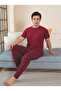 Men's Dad Dowry Modal Fabric Six-Pocket Short Sleeve Fit Collar Buttoned Cotton Pajama Set - 2