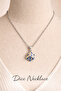 Blue Stone Unisex Dice Necklace Silver Color Unisex Dice Necklace - 2