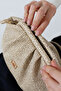 Cream Women's Bag with Wicked Look, Medium Size, Bunded Form, Stylish Handbag and Crossbody Strap - 8