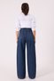 Women's Stone & Chemical Tint Washed Belted Loose Fit Jean Pants – Mid Rise 100% Cotton Denim - 4