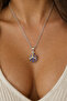 Blue Stone Unisex Dice Necklace Silver Color Unisex Dice Necklace - 3