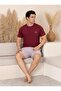 Men's Dad Dowry Modal Fabric Shorts with Six Pockets, Short Sleeve, Fit Crew Neck Cotton Pajama Set - 4