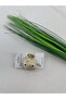 Stone-Encutured Cat Figure Gold Color Clasp - 2