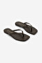 Women's Thin Strap Flip-Flops with Blunt Toe, Casual Slippers, Nelvin Brown - 7