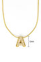 Steel Zircon Stone a Letter Pendant