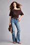 تي شيرت بأكمام قصيرة مطبوع عليه عبارة Open Shoulder H5775AX26SM - 2