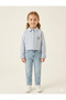 Girls' Cotton Long Sleeve Classic Collar Star Detailed Striped Shirt