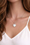 Heart Figured Silver Color Necklace with Shiny Stone Detail - 2