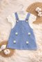 Daisy Embroidery Detailed Baby Girl Salopet Dress Set of 2 - 3