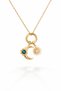 316L Steel Gold Color Day and Night Themed Charm Necklace – Elegant Women's Necklace with Moon and Sun Figures