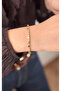 Minimal Bracelet with Circle Plate and Stone Row - 5