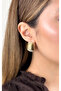 Curved Serrated Half Hoop Earrings - 4