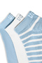 Lioren 3-Piece Sky Blue Short Jacquard Cotton Standard Fit Unisex Socks - 3