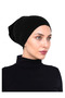 Practical Tube Bonnet Black Snap-On - Non-Slip Front Seamless Women's Hijab Ready Underwear Bonnet - 3