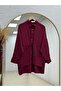 Saye Cape-Covered Waist Tunnel Shirt-Bn4659 Burgundy - 2
