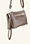 Multi-Compartment Hand and Shoulder Bag - Mink - 3