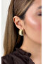 Curved Serrated Half Hoop Earrings - 2