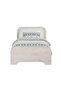 Swiss 90X200 Kids Bed With Upholstered Headboard | Wooden Single Bed L201xW102xH100cm-LightOak+White - 3