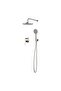Plus Brown 2 Way Concealed Bath Mixer Overhead Shower And Hand Shower Brushed Nickel