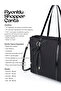 Black Shk319 Shopper Bag with Bow Charm, Zipper Closure, and Lining - 6