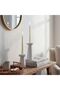 Mirabella Polyresin Candle Holder 12.7X12.7X30.5 cm -White - 3