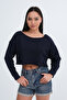 Kayık Collar Glittered Sweatshirt S10659 - 5