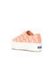 Women's Triple Up Platform Canvas Sneaker – Floral Print, Lace-Up Casual Fashion Shoe Pink - 4