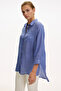 Shirt Collar Long Sleeve Ramie Linen Regular Shirt - 3