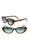 Women's Goldmine's Oval Sunglasses Uv400 Leopard Green |   Case and Cleaning Cloth Gift Set - 5