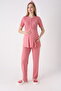 French Lace Embroidered 3-Piece Maternity Pajama Set - Cotton Breastfeeding Compatible Maternity Set - 5