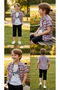 Lessotto 24088 Boy's Dsgn Printed Short Sleeve Shirt, Strap T-Shirt, Capri 3-Piece Set, 3-10 Years Old - 4