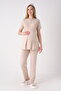 French Lace Embroidered 3-Piece Maternity Pajama Set - Cotton Breastfeeding Compatible Maternity Set - 5
