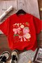 Unisex Children's T-Shirt with Ribbon and Strawberry Print 5Gh3