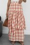 Pile and volant detailed elastic waist lined plaid skirt 4090 - 5
